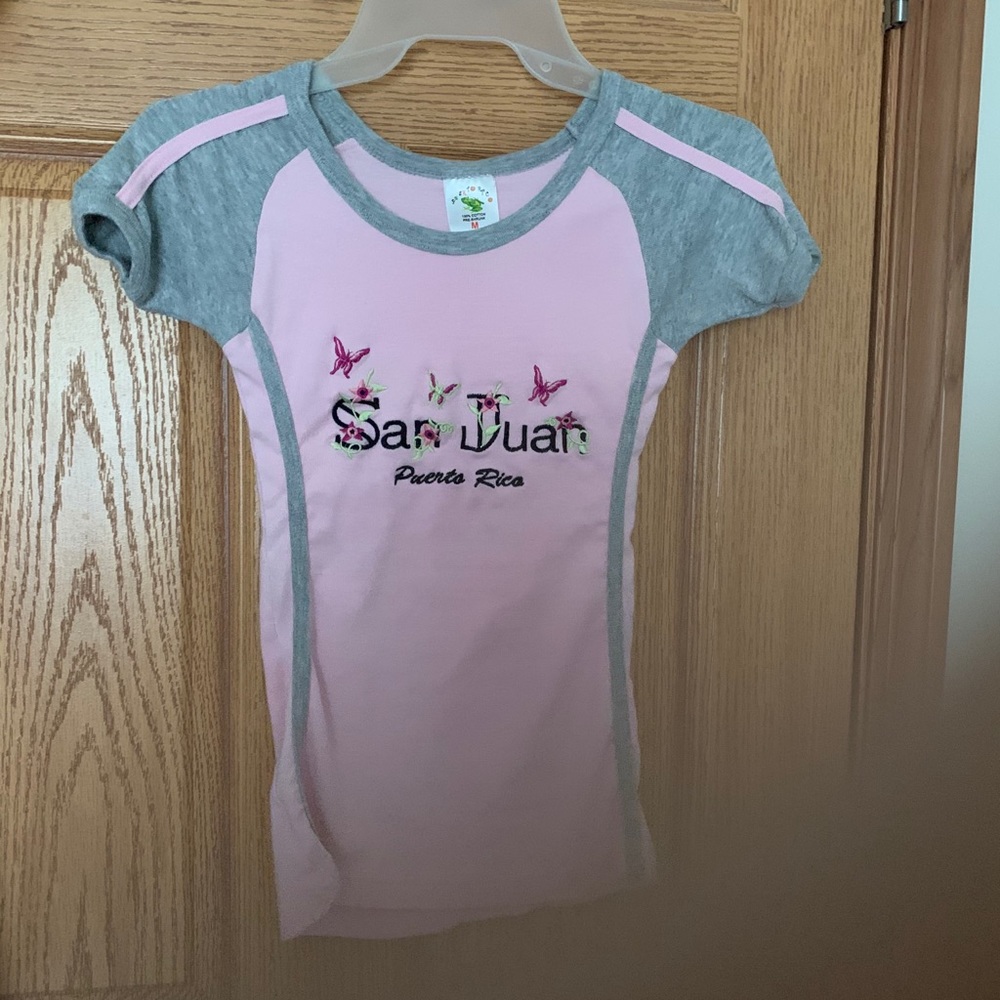 Pink and gray shirt